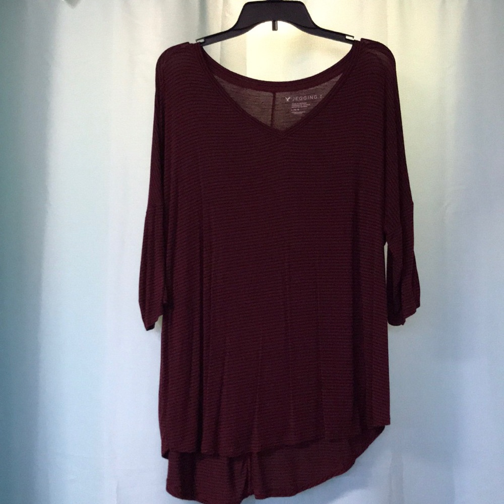 Maroon & Black Striped Tee